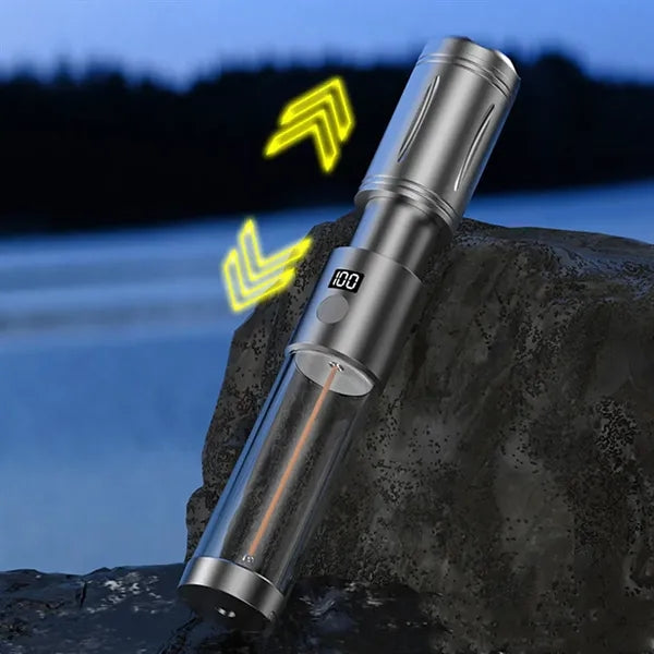 Zoomable Rechargeable LED Flashlights with Digital Display