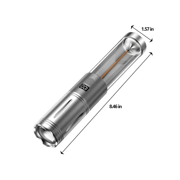 Zoomable Rechargeable LED Flashlights with Digital Display