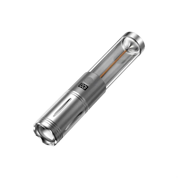 Zoomable Rechargeable LED Flashlights with Digital Display