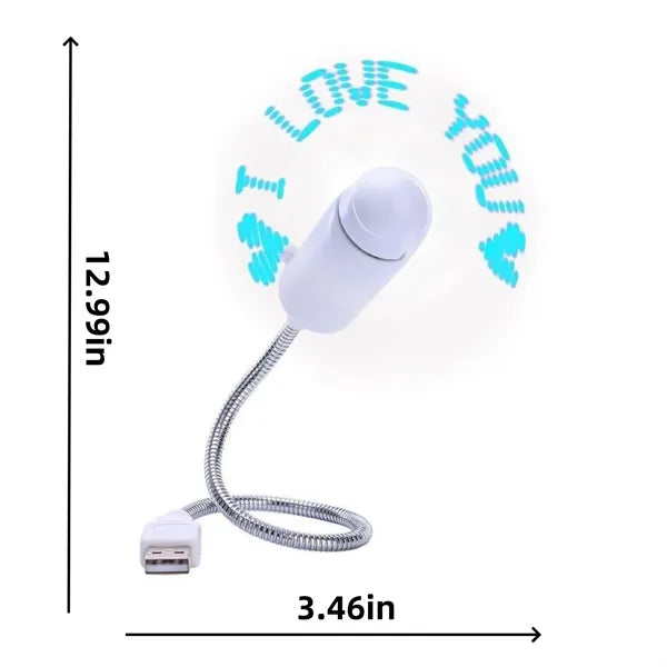 LED message fan with programmable display