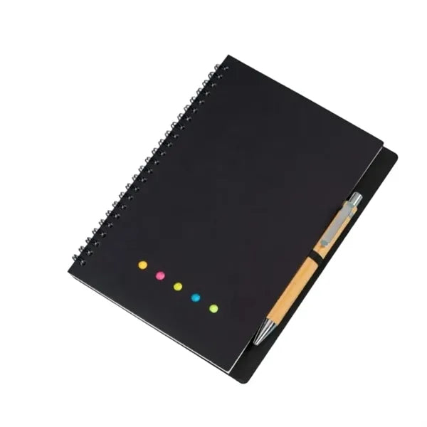 Notepad with Pen in Holder and Sticky Notes