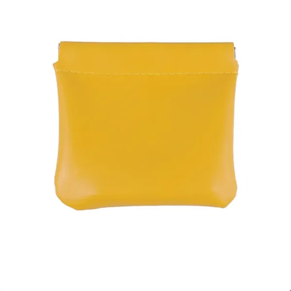 Snap Closure Leather Organizer Pouch Travel Cosmetic Bag