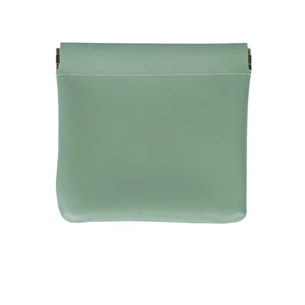 Snap Closure Leather Organizer Pouch Travel Cosmetic Bag
