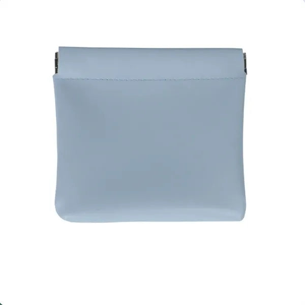 Snap Closure Leather Organizer Pouch Travel Cosmetic Bag