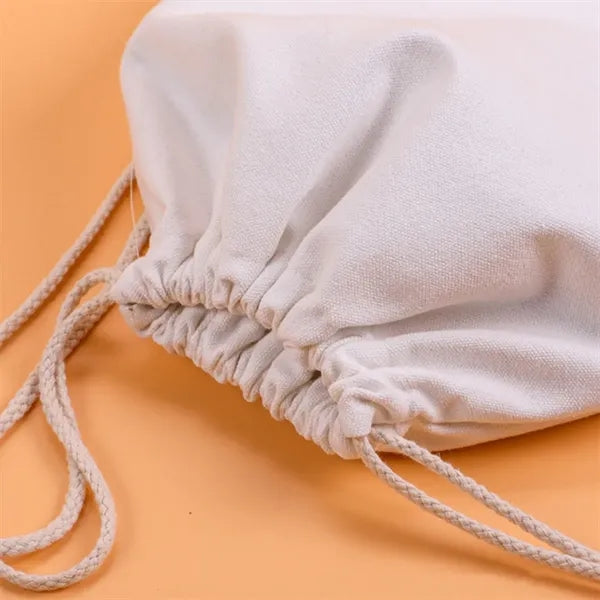 Cork Canvas Splicing Drawstring Sports Backpack Storage Bag