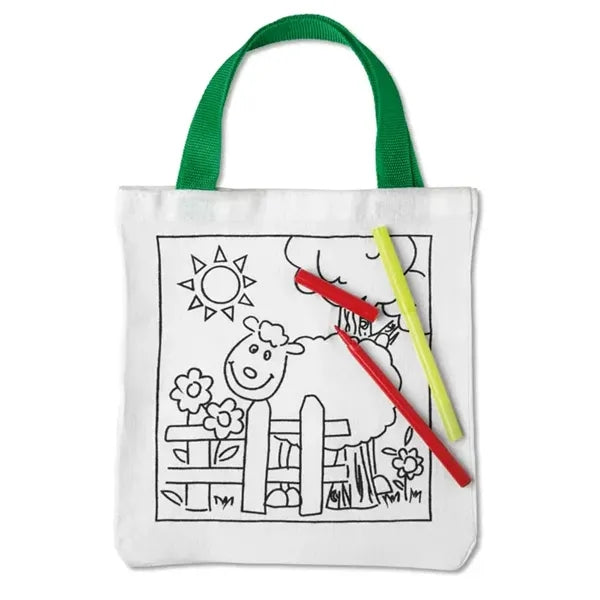 Creative Cotton Tote Bag with Coloring Pens