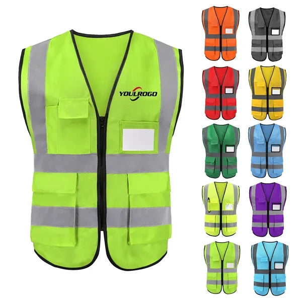 Class 2 Knitted Reflective Tape Safety Loop & Hook Vest