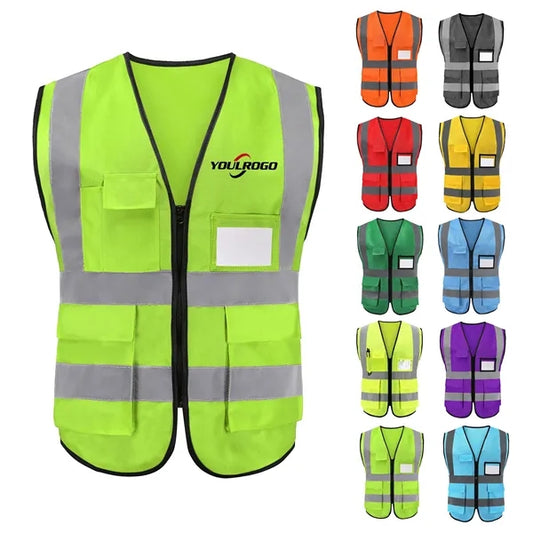 Class 2 Knitted Reflective Tape Safety Loop & Hook Vest