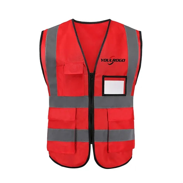 Class 2 Knitted Reflective Tape Safety Loop & Hook Vest