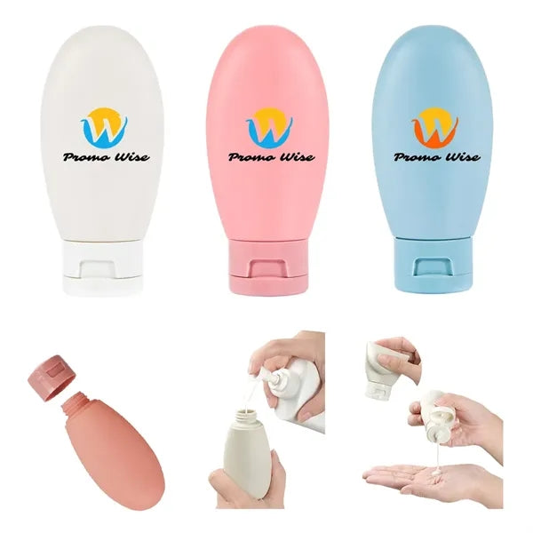 3-Piece 2-oz Refillable Squeezable Dispensing Lotion Bottles
