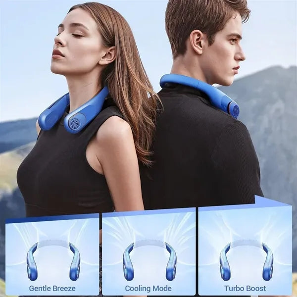 Plastic USB Rechargeable Hanging Neck Fan