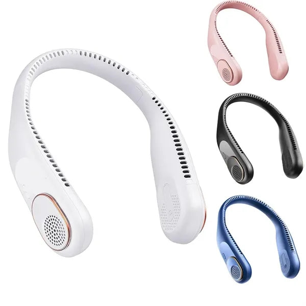 Plastic USB Rechargeable Hanging Neck Fan