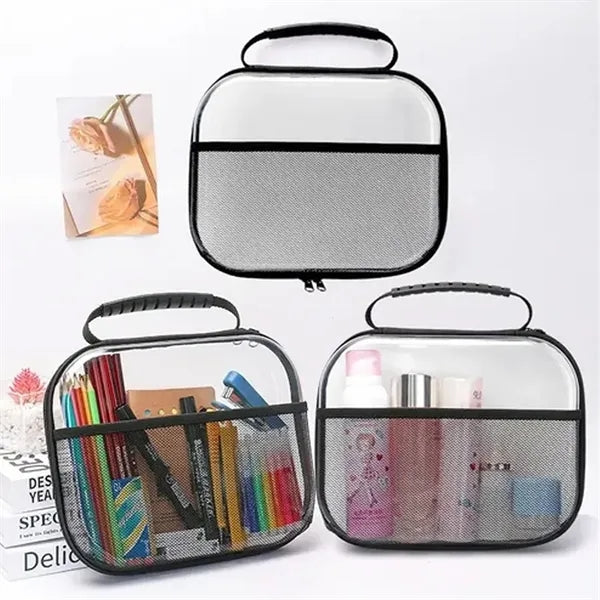 Clear Zippered Transparent Travel Cosmetic Toiletry Bag