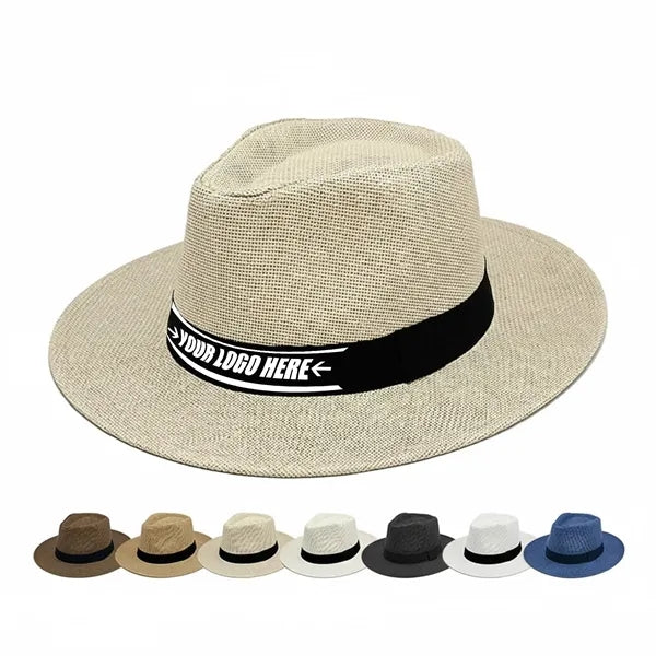 Wide Brim Straw Panama Roll up Hat