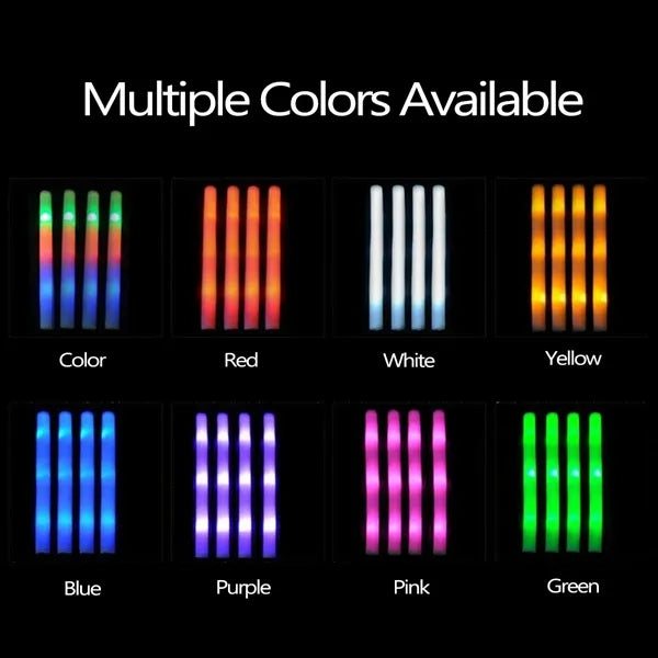 Bulk LED Foam Sticks Glow Wedding Concert Halloween Party