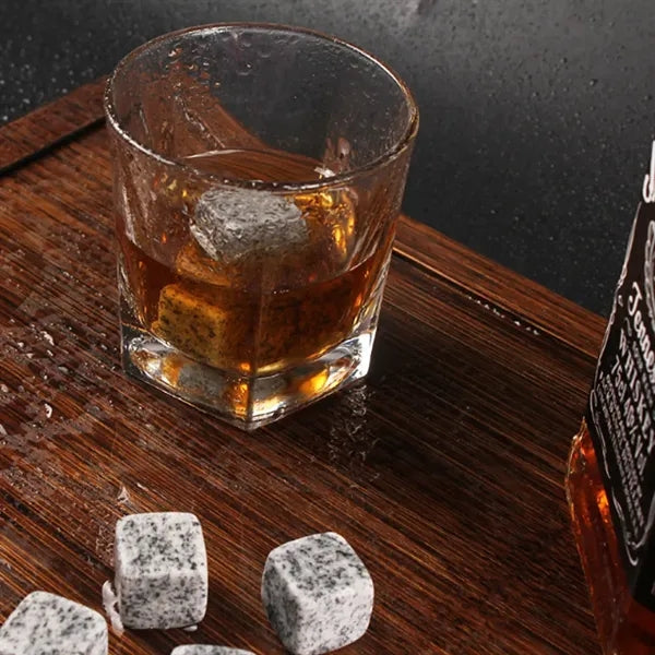 Premium Whiskey Stones Gift Set in Wooden Box