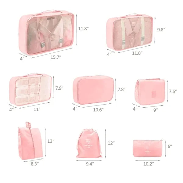 Eight piece set & triangle bag Travel Packing Cube Set