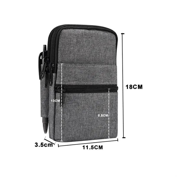 Vertical Canvas Belt Loop Waist Smartphone Holster Pouch