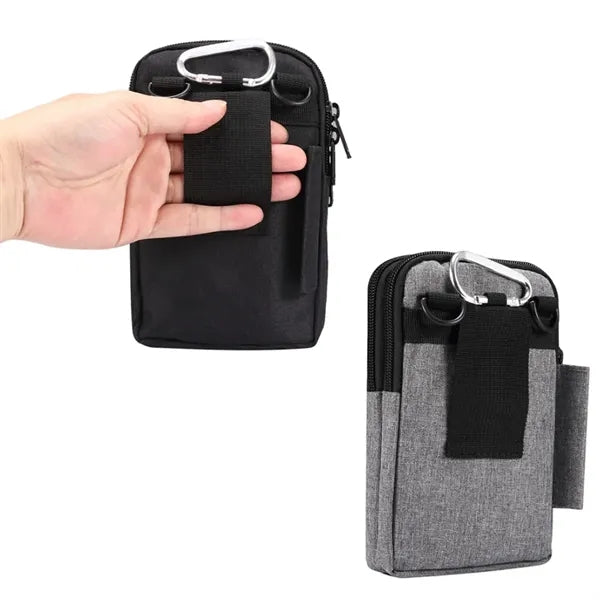 Vertical Canvas Belt Loop Waist Smartphone Holster Pouch
