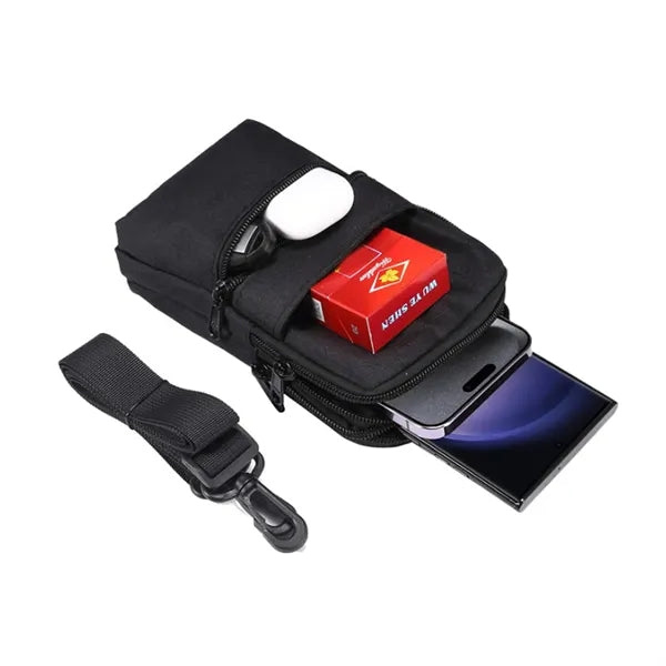 Vertical Canvas Belt Loop Waist Smartphone Holster Pouch