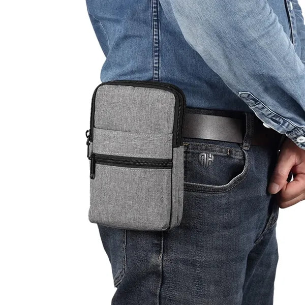 Vertical Canvas Belt Loop Waist Smartphone Holster Pouch