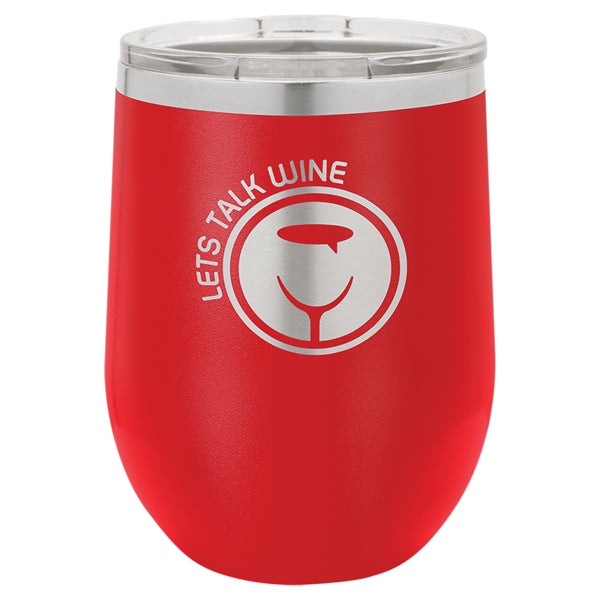 12 oz Polar Camel Stemless Wine Glass w/Lid Stainless Steel