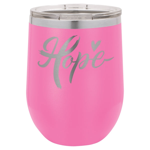 12 oz Polar Camel Stemless Wine Glass w/Lid Stainless Steel