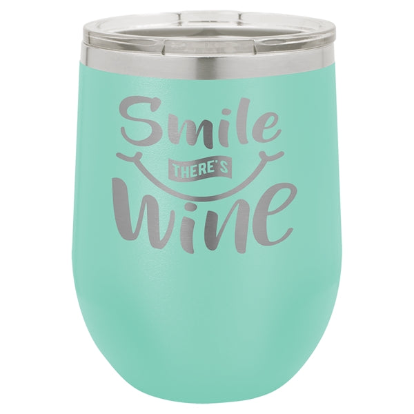 12 oz Polar Camel Stemless Wine Glass w/Lid Stainless Steel