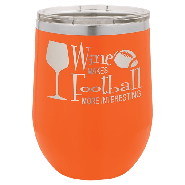 12 oz Polar Camel Stemless Wine Glass w/Lid Stainless Steel
