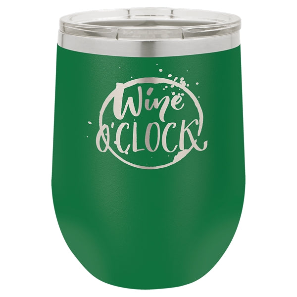 12 oz Polar Camel Stemless Wine Glass w/Lid Stainless Steel