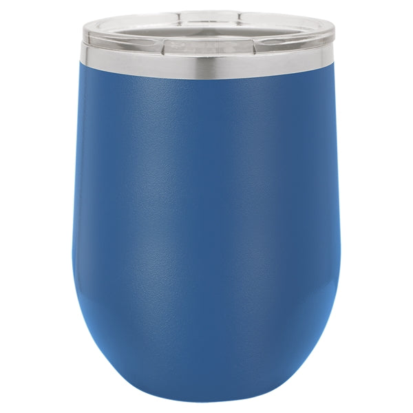 12 oz Polar Camel Stemless Wine Glass w/Lid Stainless Steel