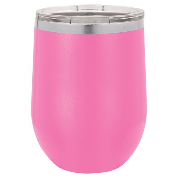 12 oz Polar Camel Stemless Wine Glass w/Lid Stainless Steel