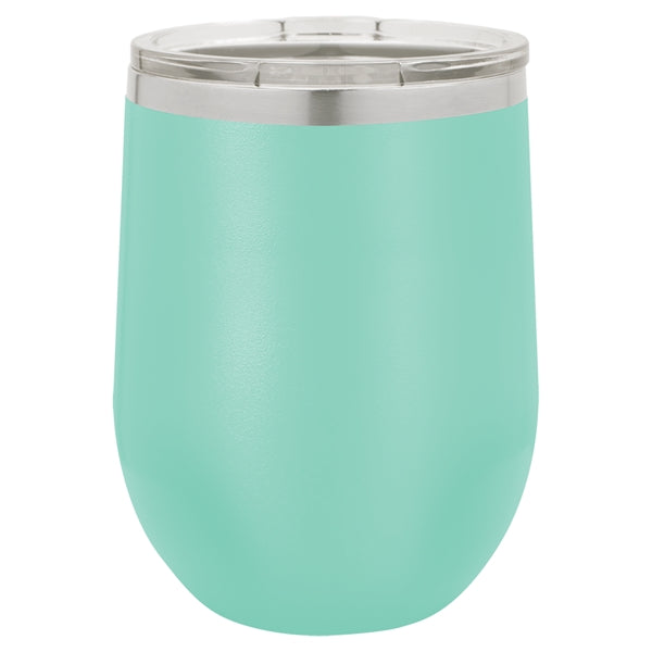 12 oz Polar Camel Stemless Wine Glass w/Lid Stainless Steel