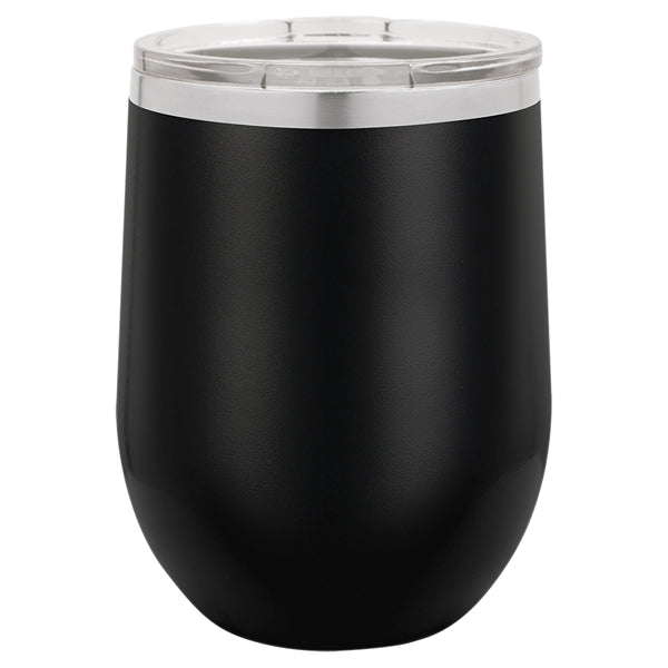 12 oz Polar Camel Stemless Wine Glass w/Lid Stainless Steel