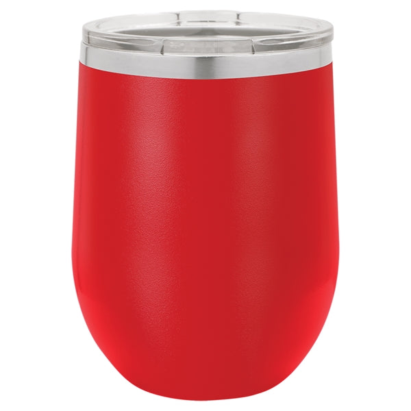 12 oz Polar Camel Stemless Wine Glass w/Lid Stainless Steel