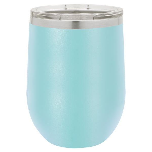 12 oz Polar Camel Stemless Wine Glass w/Lid Stainless Steel