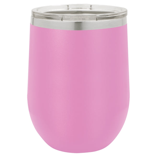 12 oz Polar Camel Stemless Wine Glass w/Lid Stainless Steel