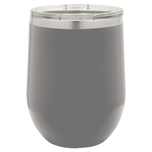 12 oz Polar Camel Stemless Wine Glass w/Lid Stainless Steel