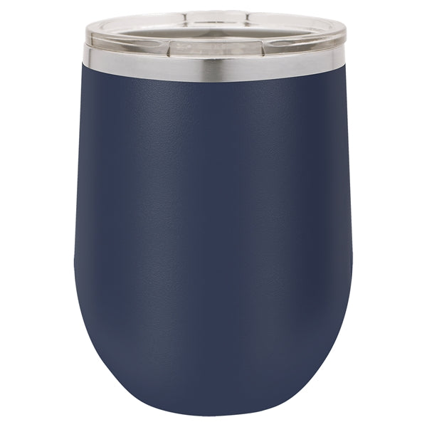 12 oz Polar Camel Stemless Wine Glass w/Lid Stainless Steel