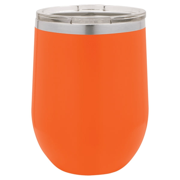 12 oz Polar Camel Stemless Wine Glass w/Lid Stainless Steel