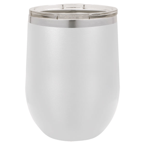 12 oz Polar Camel Stemless Wine Glass w/Lid Stainless Steel