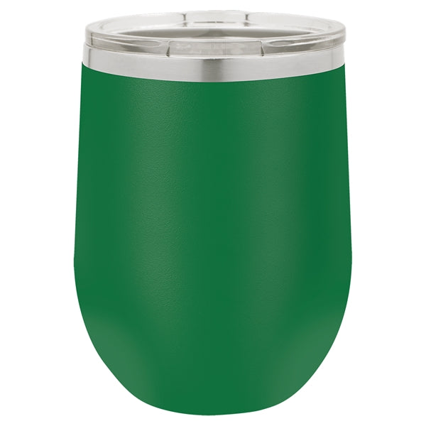 12 oz Polar Camel Stemless Wine Glass w/Lid Stainless Steel