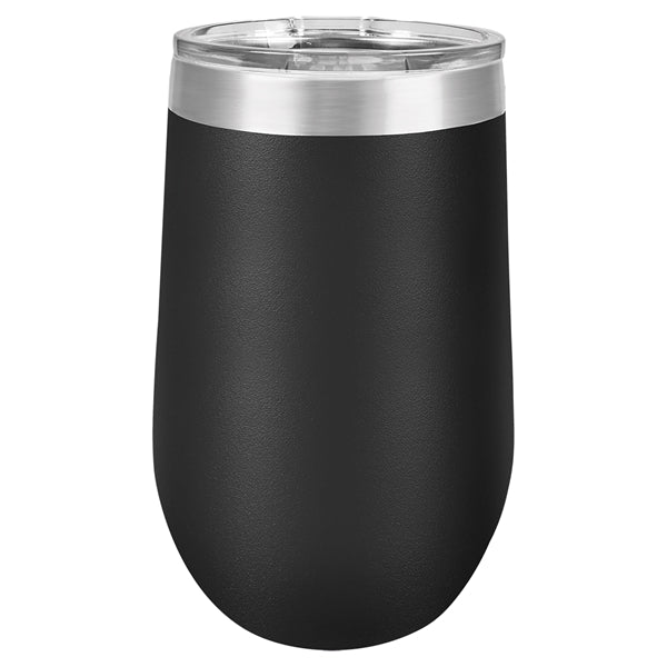 16 oz Polar Camel Stemless Wine Glass w/Lid Stainless Steel