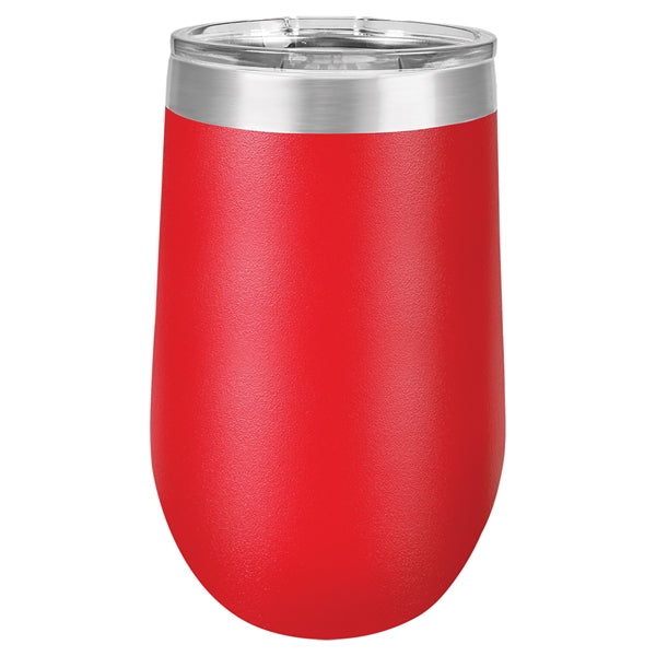 16 oz Polar Camel Stemless Wine Glass w/Lid Stainless Steel