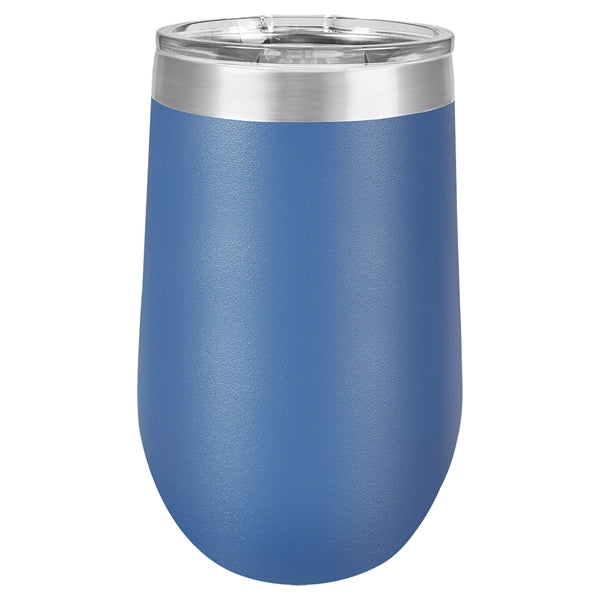 16 oz Polar Camel Stemless Wine Glass w/Lid Stainless Steel