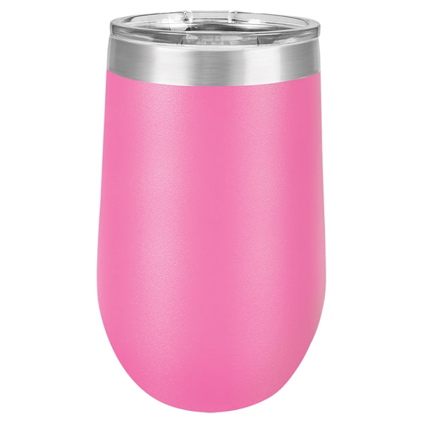 16 oz Polar Camel Stemless Wine Glass w/Lid Stainless Steel