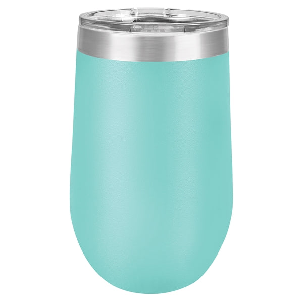 16 oz Polar Camel Stemless Wine Glass w/Lid Stainless Steel