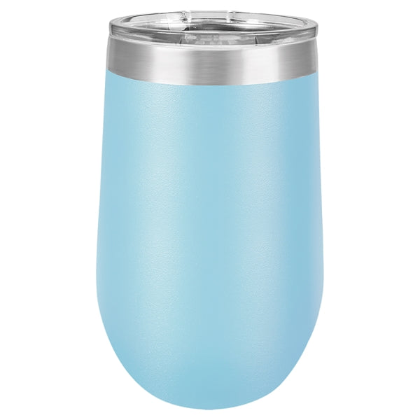 16 oz Polar Camel Stemless Wine Glass w/Lid Stainless Steel