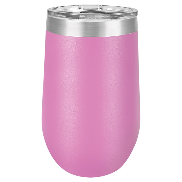 16 oz Polar Camel Stemless Wine Glass w/Lid Stainless Steel