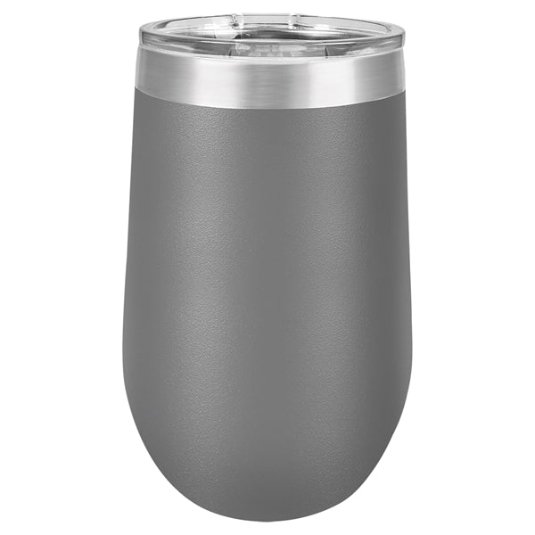 16 oz Polar Camel Stemless Wine Glass w/Lid Stainless Steel